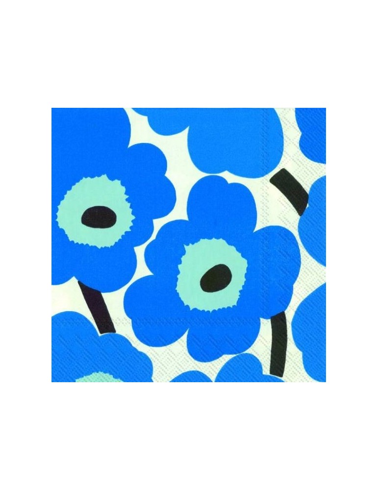 Marimekko, Unikko, Serviette (20pcs) 33x33cm blue