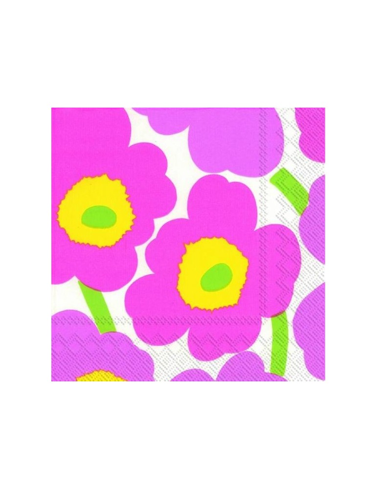 Marimekko, Unikko, Serviette (20St) 33x33cm pink