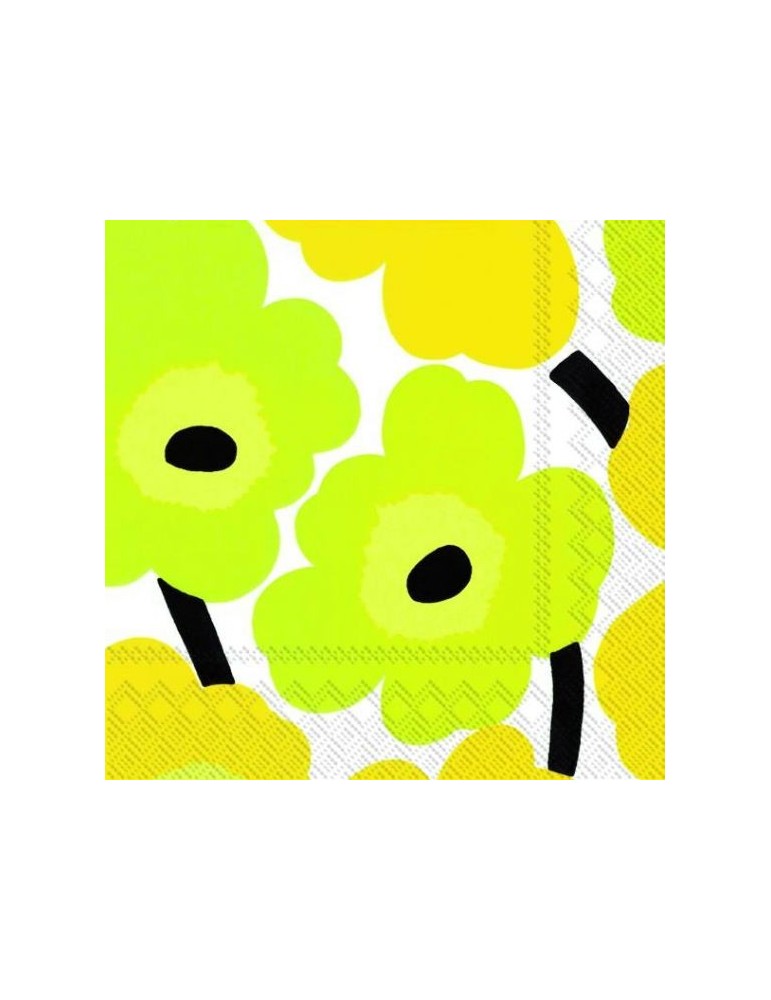 Marimekko, Unikko, Serviette (20pcs) 33x33cm yellow