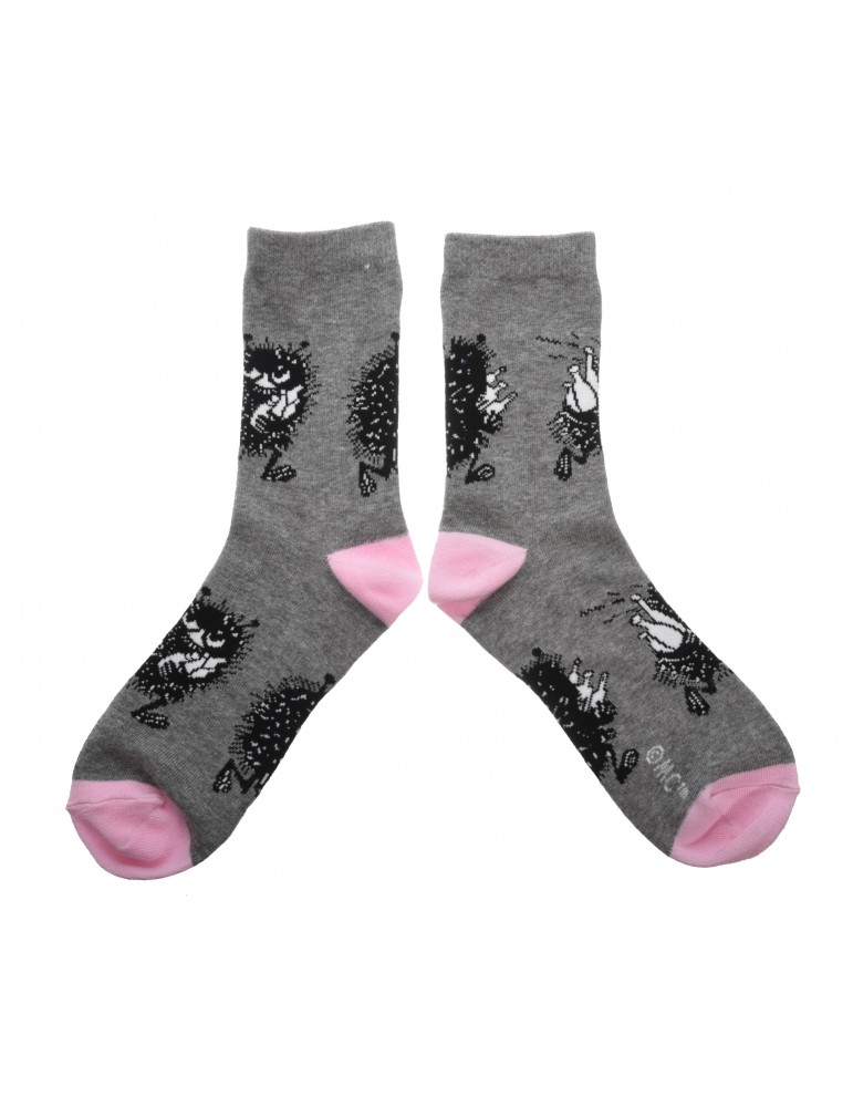 Nordic Buddies, Moomin, Socks for Women, Stinky on the Run, 36-42 gray-pink