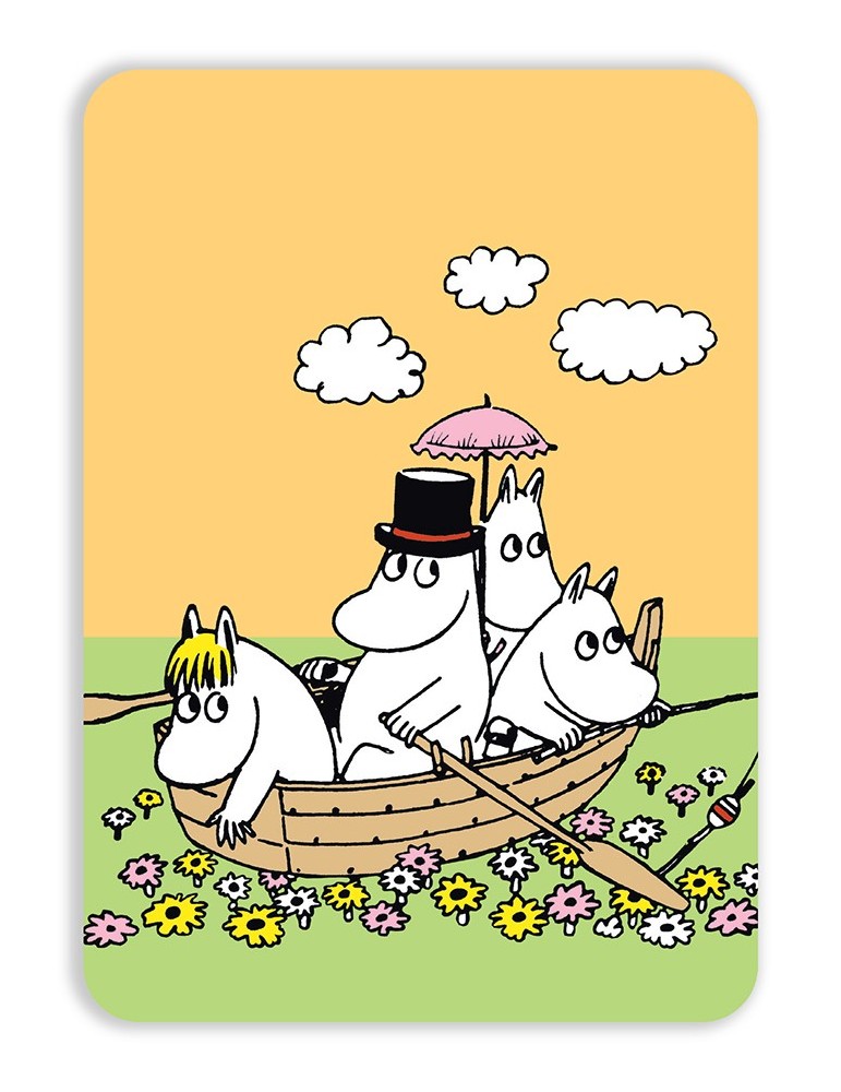 Putinki, Moomin, Postcard rounded, Boat Trip on the Field