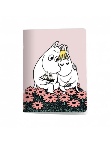 Putinki, Moomin, Notebook 9x12cm Mini, Moomintroll & Snorkmaiden pink