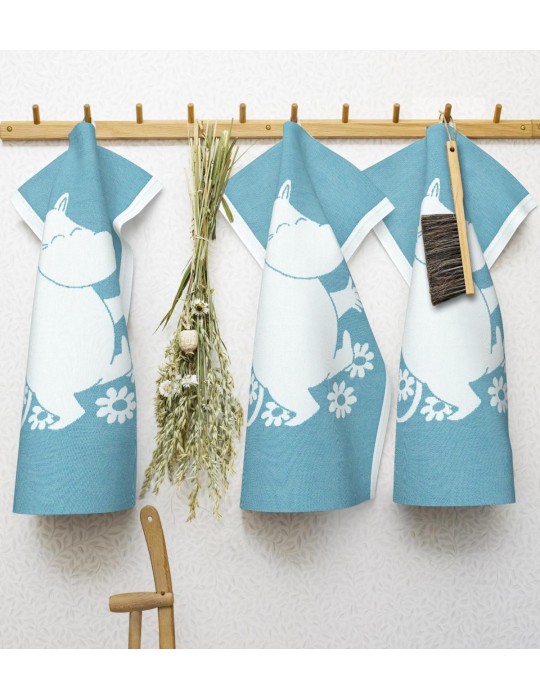 Ekelund, Moomin, Kitchen Towel, Mumin, Organic Cotton 35x50cm blue