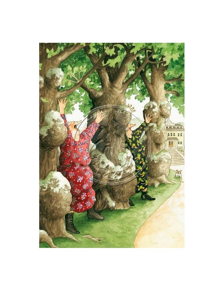 Inge Löök, Postkarte, Frauen zwischen Bäumen