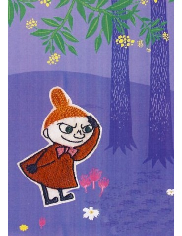 Karto, Moomin Postcard with Patch, Little My, two-sided lila
