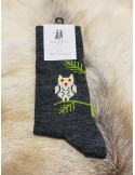 Bengt & Lotta, Merino Woll Socks, Owl gray medium, 2 sizes