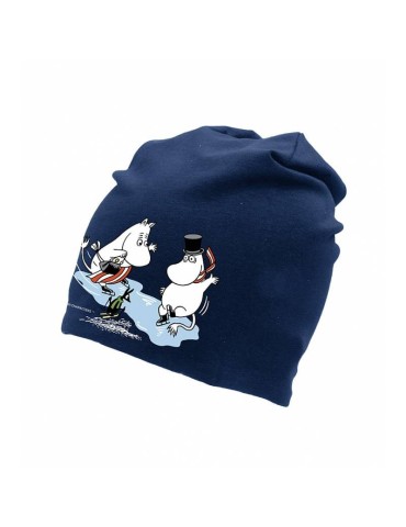 Mikebon, Moomin, Cotton Trikot Beanie for Adults, Ice-skating dark blue