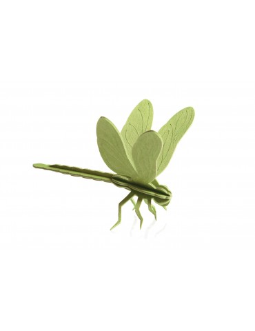 Lovi, 3D Holzdekoration, Libelle grün 10cm