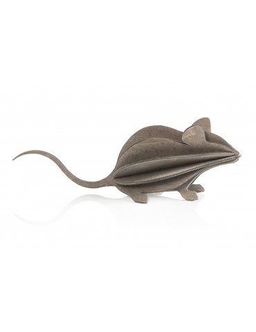 Lovi, 3D Wooden Decoration, Mouse gray 15cm