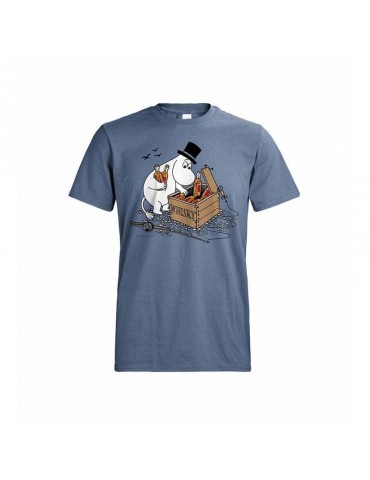 Mikebon, Moominpappa & Whisky Box, Cotton T-shirt for Adults, steel blue