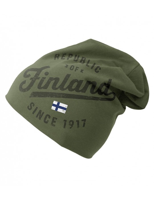 Mikebon, Finland Banner, Cotton Trikot Beanie olive green
