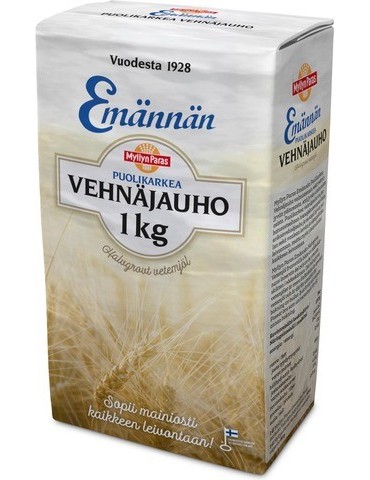 Myllyn Paras, Emännän puolikarkea vehnäjauho, Semi-Coarse Wheat Flour 1kg