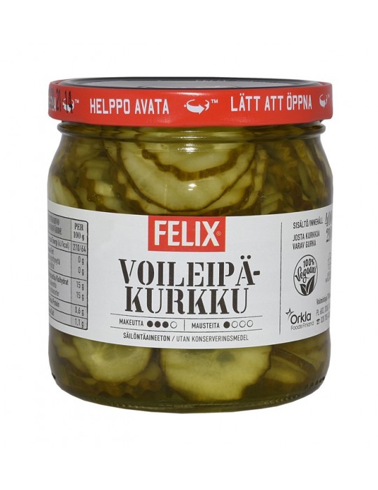 Felix, Voileipäkurkku, Thin Cucumber Slices in Spice Broth 400/210g