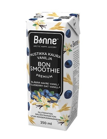 Bonne, Premium BonSmoothie Mustikka Kaura Vanilja, Snack Drink Blueberry, Oat & Vanilla 0,25l
