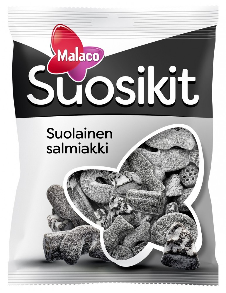 Cloetta, Malaco Suosikit suolainen salmiakki, Salmiak- und Lakritzsüßigkeiten 230g