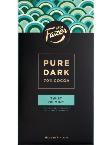 Fazer, Dark Chocolate Pure 70% Twist of Mint 95g