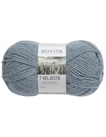 Novita, 7 Veljestä Yarn, Wool (75%) 100g ice blue