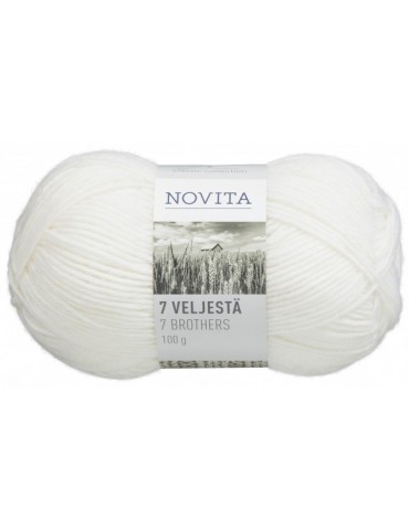Novita, 7 Veljestä Yarn, Wool (75%) 100g white