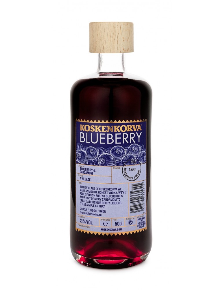 Koskenkorva, Blueberry, Heidelbeerlikör mit Kardamom 21% 0,5l