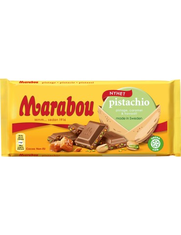 Marabou, Milchschokolade mit Pistazien, Karamell & Meersalz, Tafel 185g