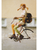 Pippi Langstrumpf, Postkarte, Pippi auf Fahrrad