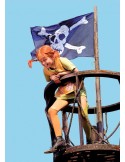 Pippi Langstrumpf, Postkarte, Pippi auf einem Piratenschiff