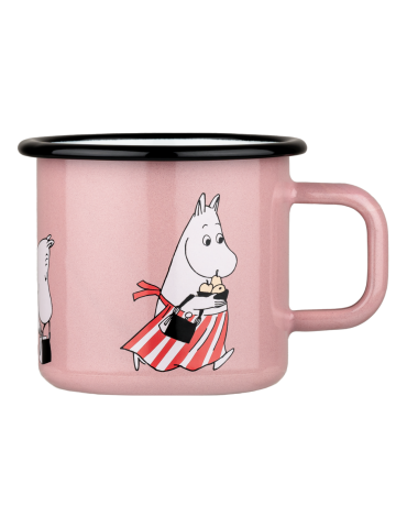 Muurla, Moomin Retro Moominmamma, Enamel Mug pink 0,37l