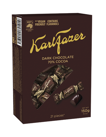 Fazer, Dark Chocolate (70%) Pralines 150g