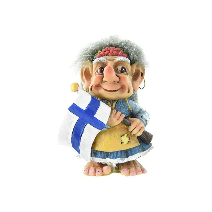 Troll Figure with Finland Flag Medium 9cm