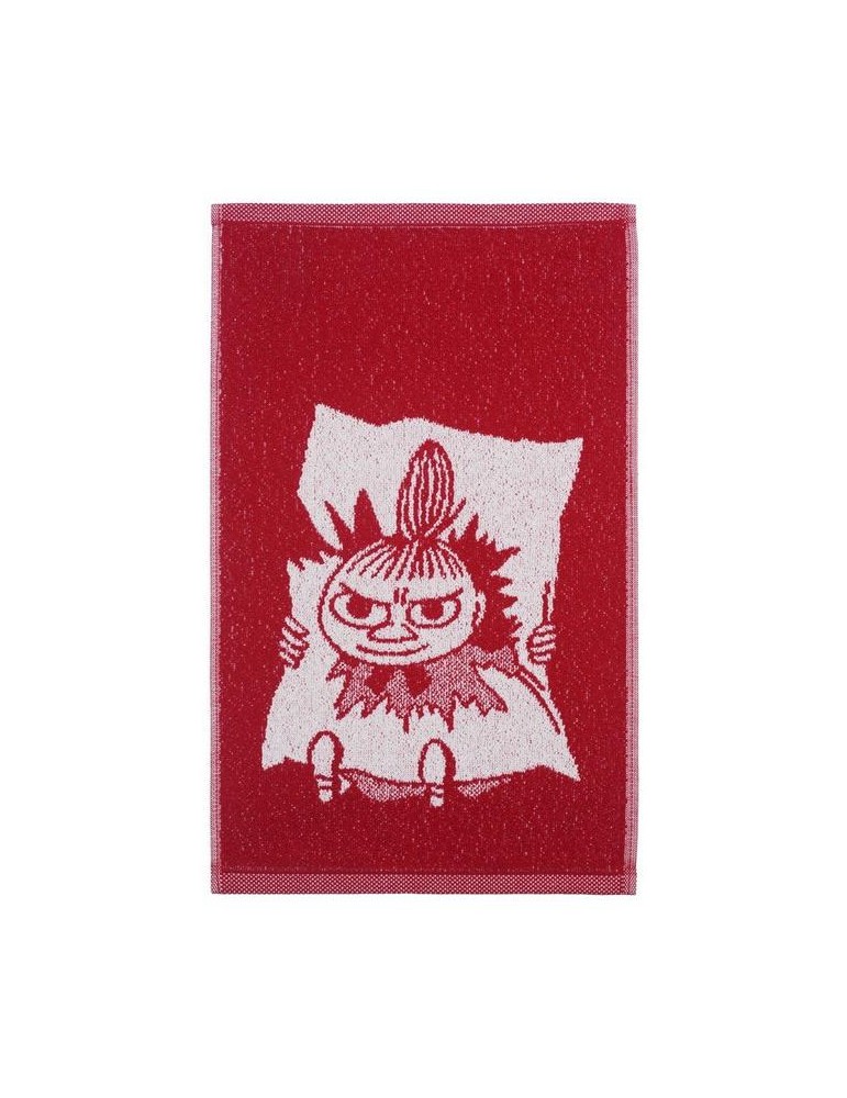 Finlayson, Moomin, Hand Towel from Organic Cotton, Little My red 30x50cm