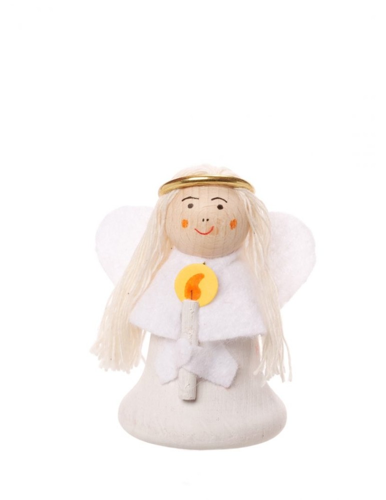 Silas Tonttukylä, Wooden Angel with Candle in Gift Package 7cm