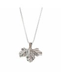 Sirokoru, Lakanlehti, Cloudberry Leaf, Eco Silver Pendant with Silver Chain, small