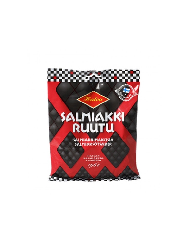 Halva, Salmiakkiruutu, salty licorice sweets 170g