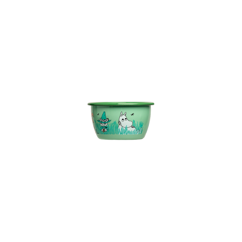 Muurla, Moomin In the Garden Boys, Enamel Bowl green 0,3l