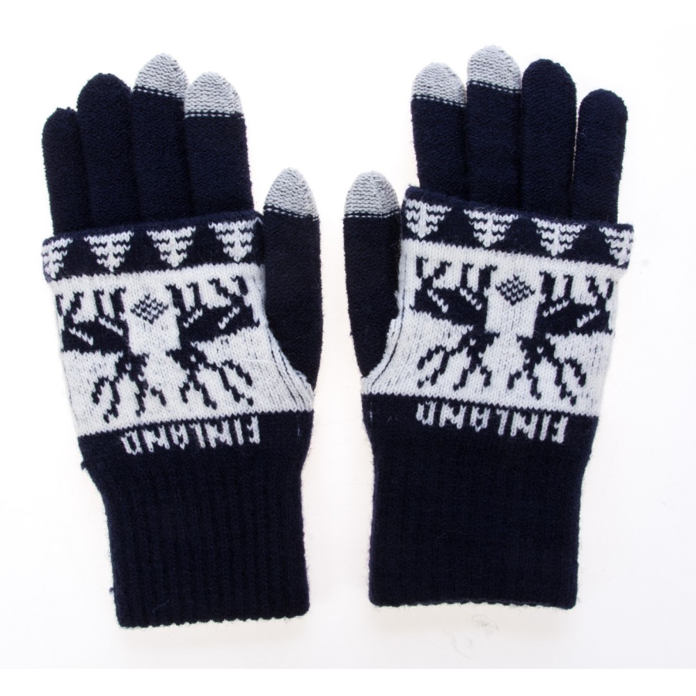 Robin Ruth, Original Finland Reindeer, Touchscreen Handschuche für Erwachsene, dunkelblau