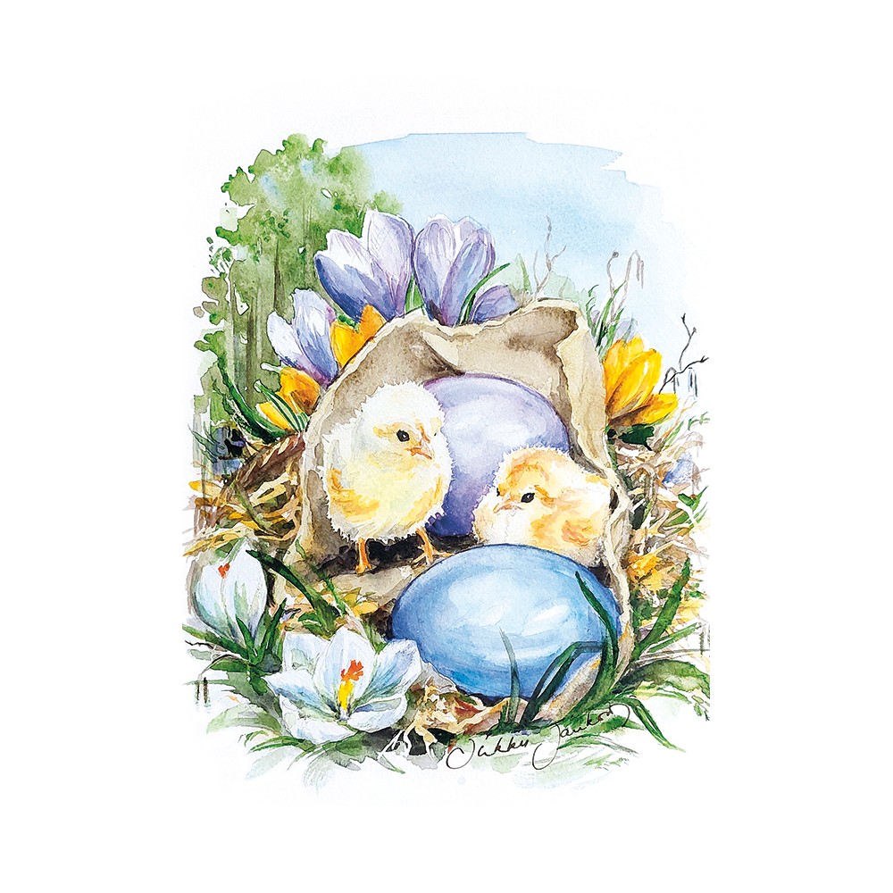 Putinki, Sirkku Saukonoja, Postcard, Easter Chicks with Flowers