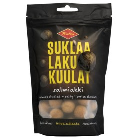 Halva, Suklaalakukuula, Salty Licorice Balls with White Chocolate and Salmiak Powder 130g