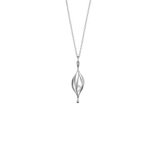 Lumoava Kaikkeus Silver Pendant Small with Rock Crystal & Chain 45/50cm