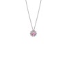 Lumoava, Daisy, Silver Pendant with Zircon Stone and Silver Chain, pink