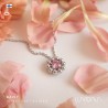 Lumoava, Daisy, Silver Pendant with Zircon Stone and Silver Chain, pink
