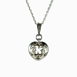 Sirokoru Niittykukka Meadow Flower Heart Silver Pendant with Chain 45cm