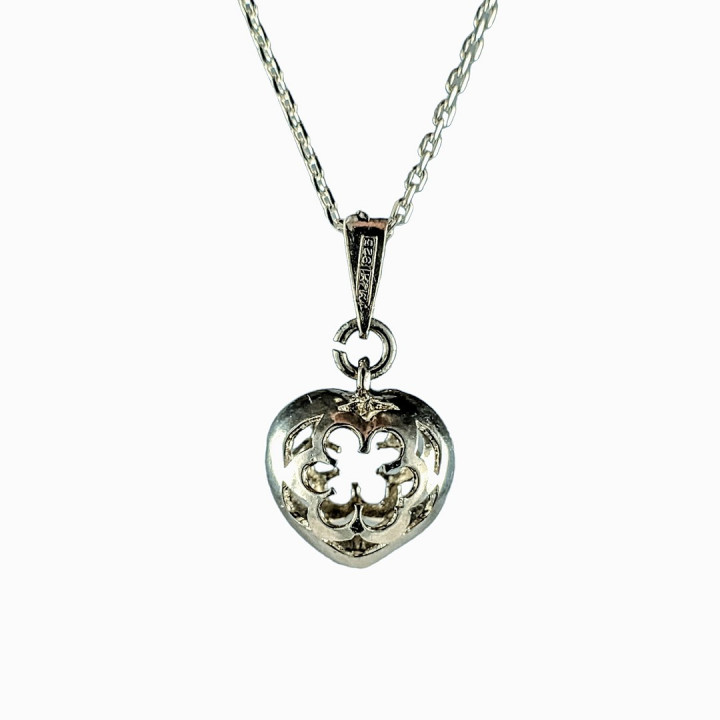 Sirokoru Niittykukka Wiesenblume Herz Silberanhänger mit Kette 45cm