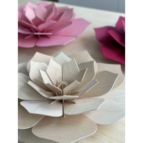 Lovi, 3D wooden Decoration, Flower, natural 15cm