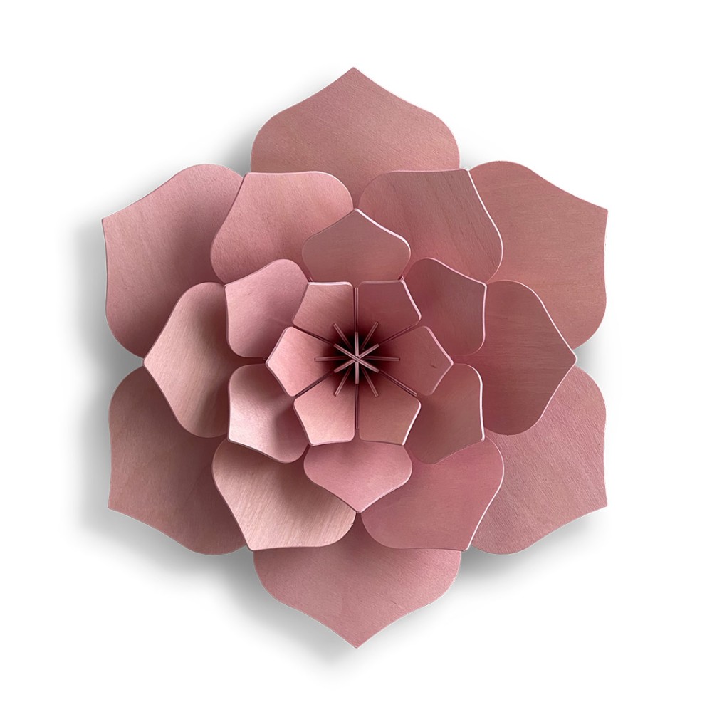 Lovi, 3D wooden Decoration, Flower, light pink 15cm