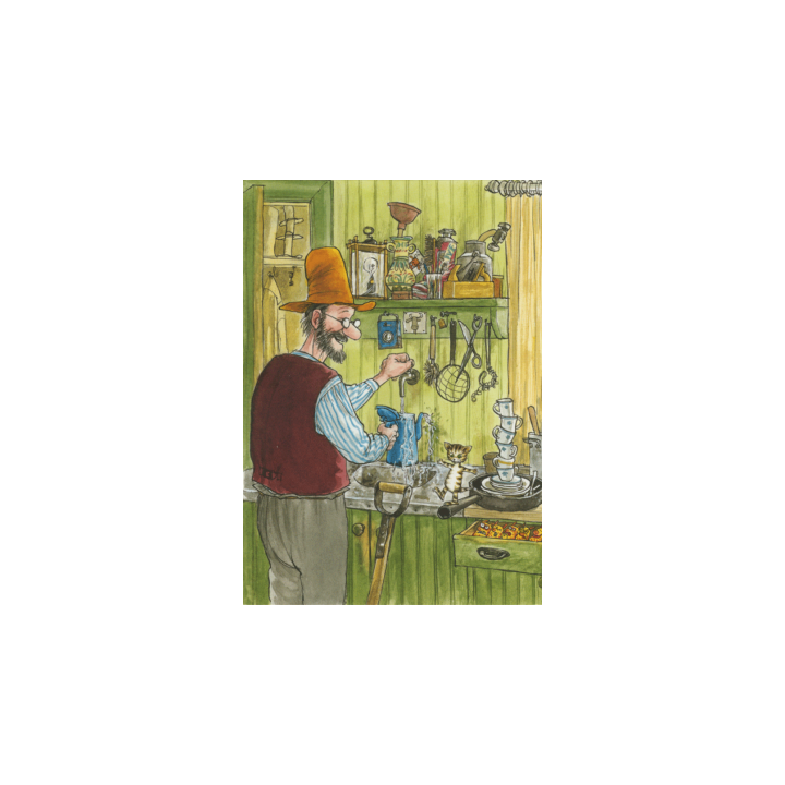 Pettson und Findus Postkarte In der Küche 10,5 x 14,8 cm
