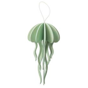 Lovi, 3D Wooden Decoration, Jellyfish mint green 12cm