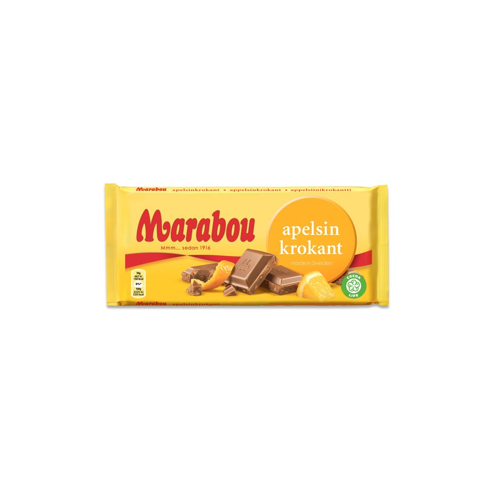 Marabou, Milk Chocolate with Orange Brittle 200g