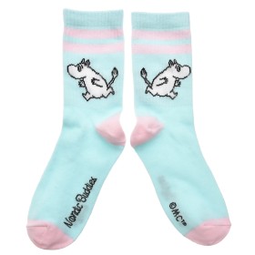 Nordic Buddies, Tennis Socks for Women, Moomintroll turquoise-pink 36-42