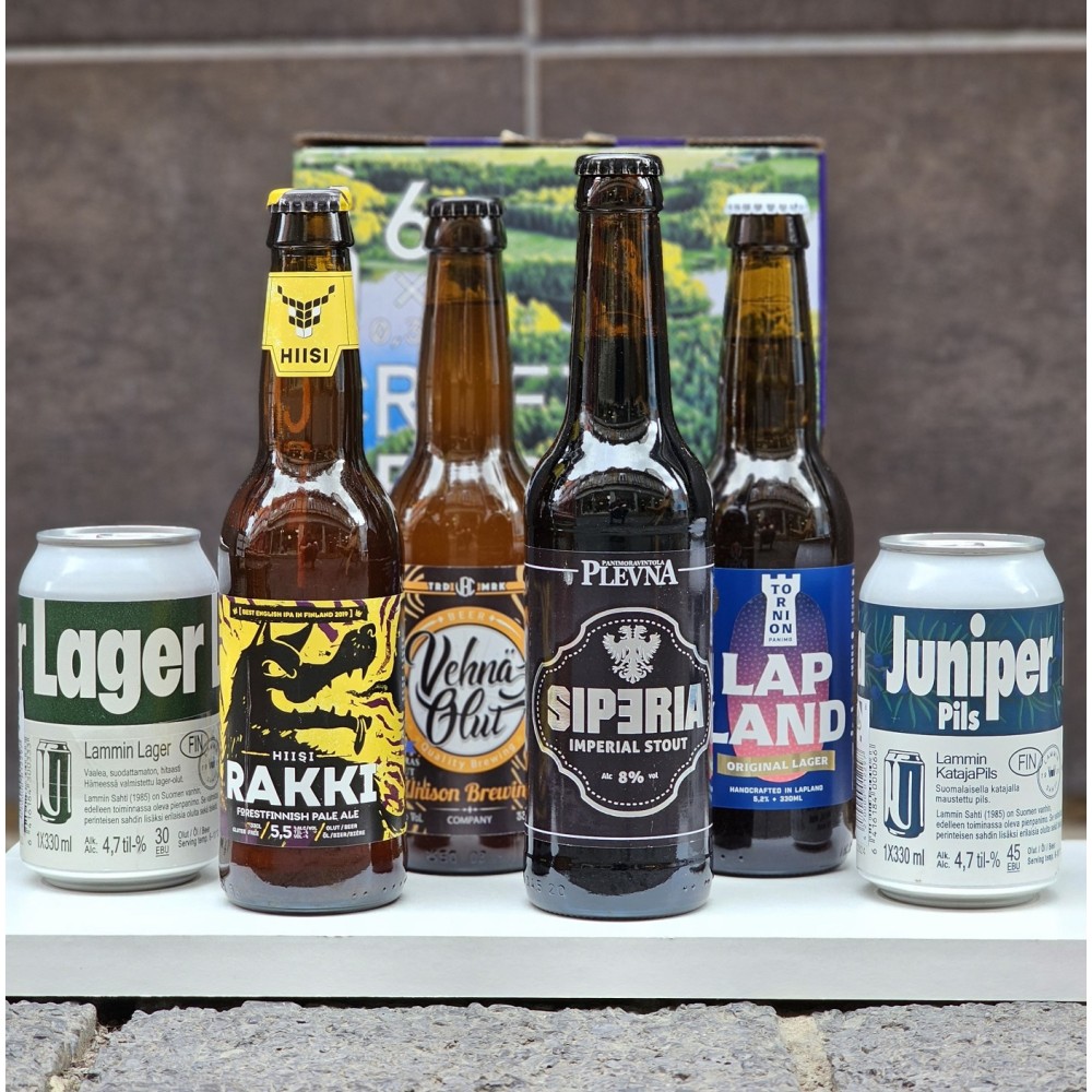 Craft Beer from Finland, Tasting Package 6x0,33l 4,7-8%
