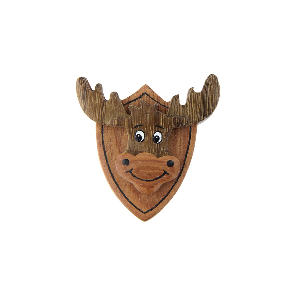 Moose Head on Wood, Magnet